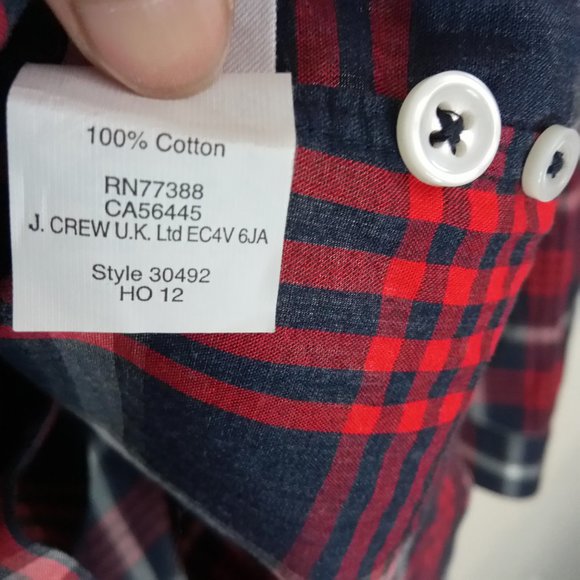 J. Crew Men's 100% Cotton Plaid Button Down Shirt - Picture 7 of 14